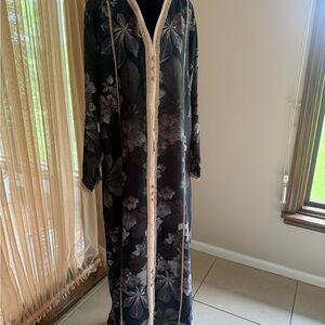 Elegant Black Floral Long Dress